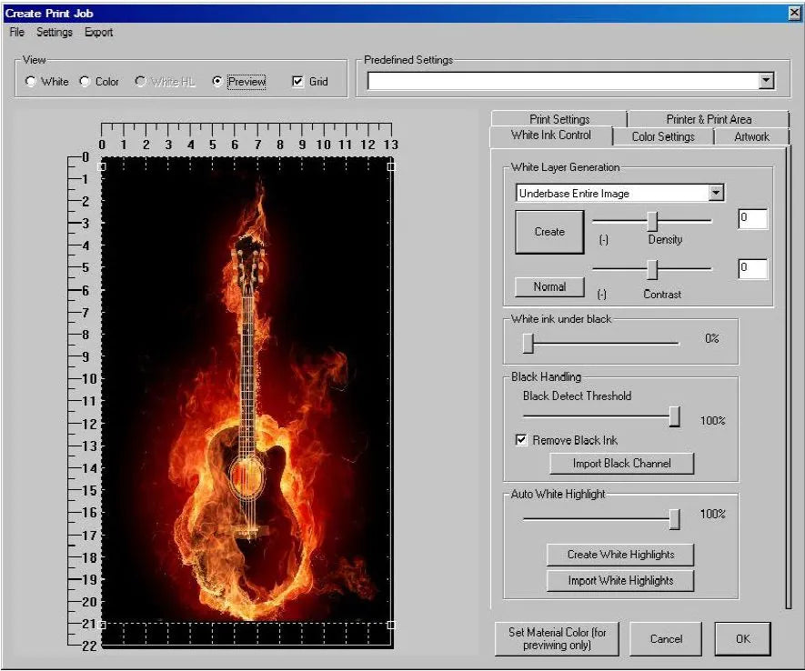 DTG Rip Pro software with an image loaded in