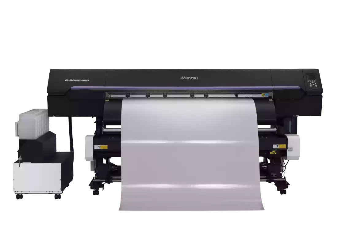Mimaki CJV330 printing media with no image, front facing