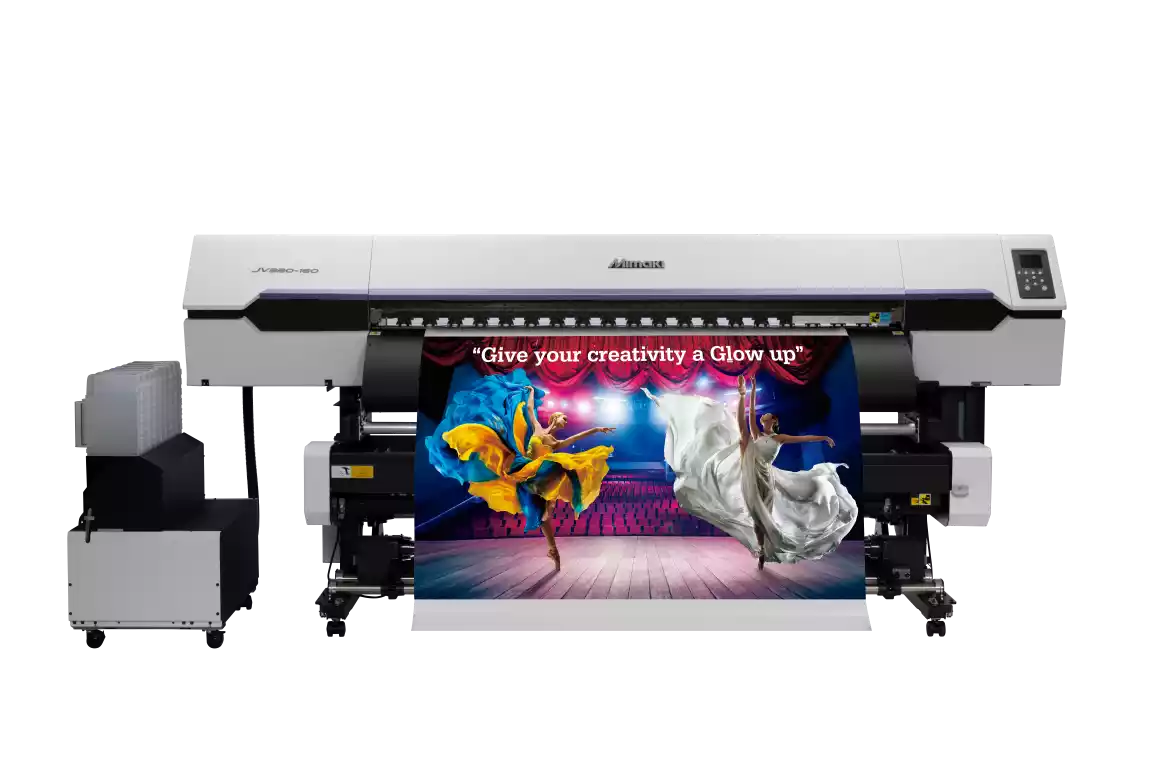 Mimaki JV330 Series printing media with image front-facing