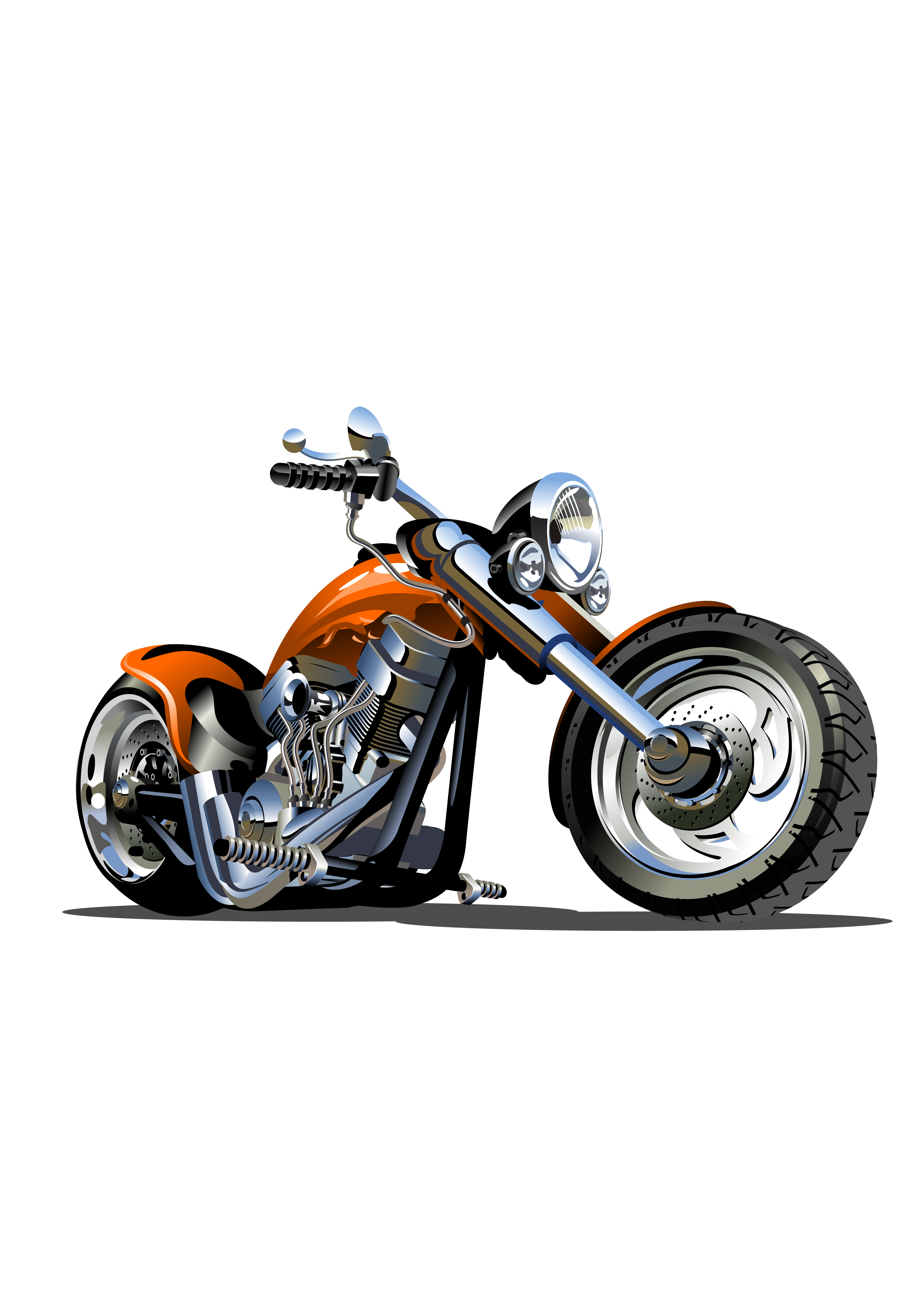 CLASSIC ORANGE MOTORCYCLE PNG GRAPHIC DESIGN