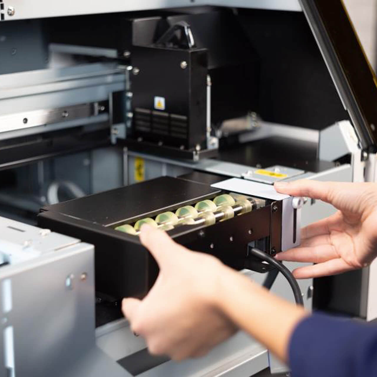 Roland BD8 UV Printer Rotary rack being added to machine