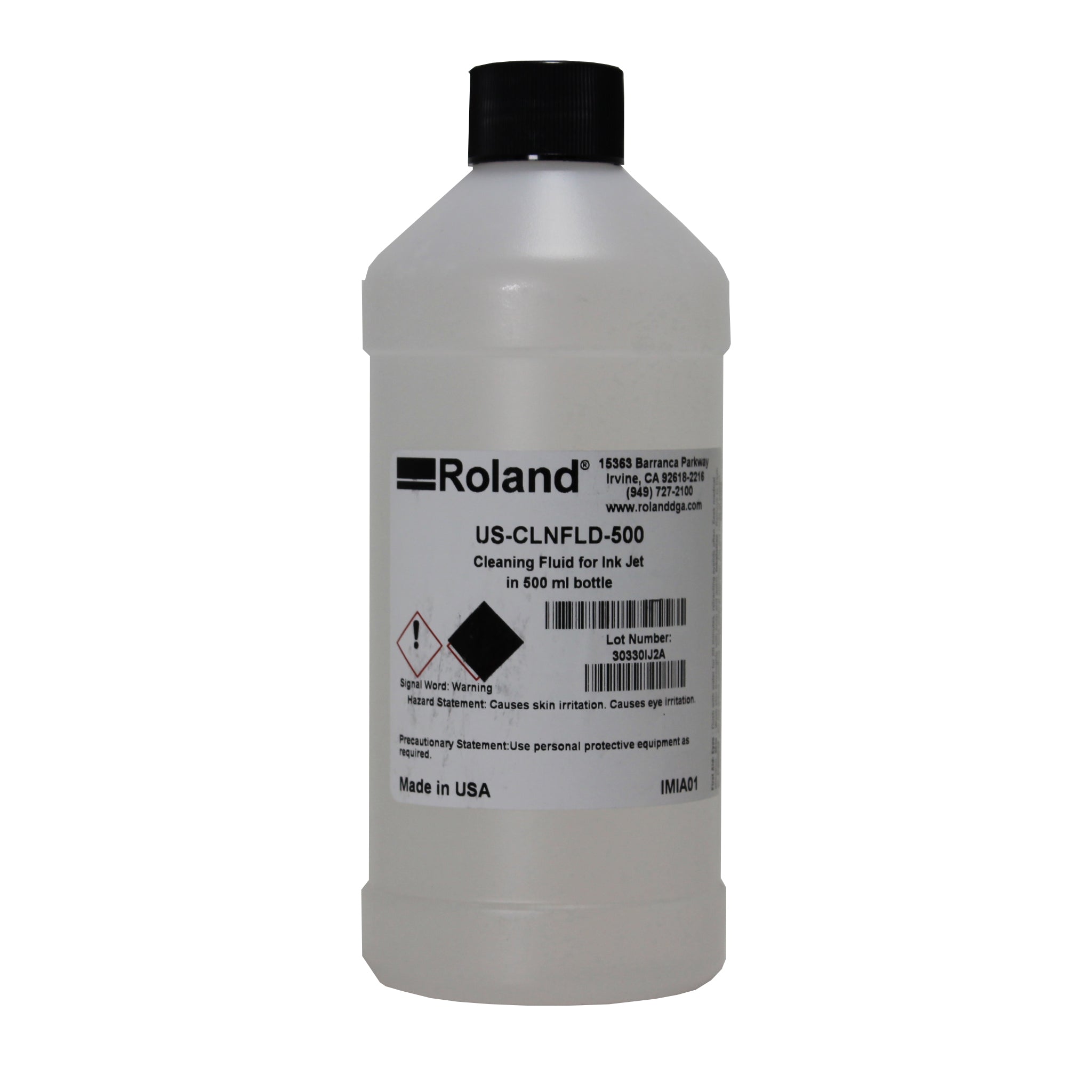 A bottle of Roland Cleaning Fluid for ink jet, 500ml 