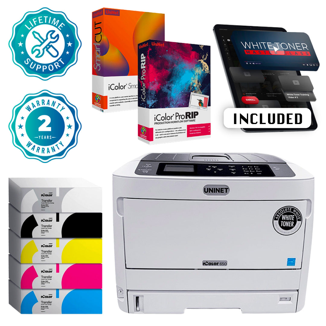 icolor 650 white toner transfer printer basic package