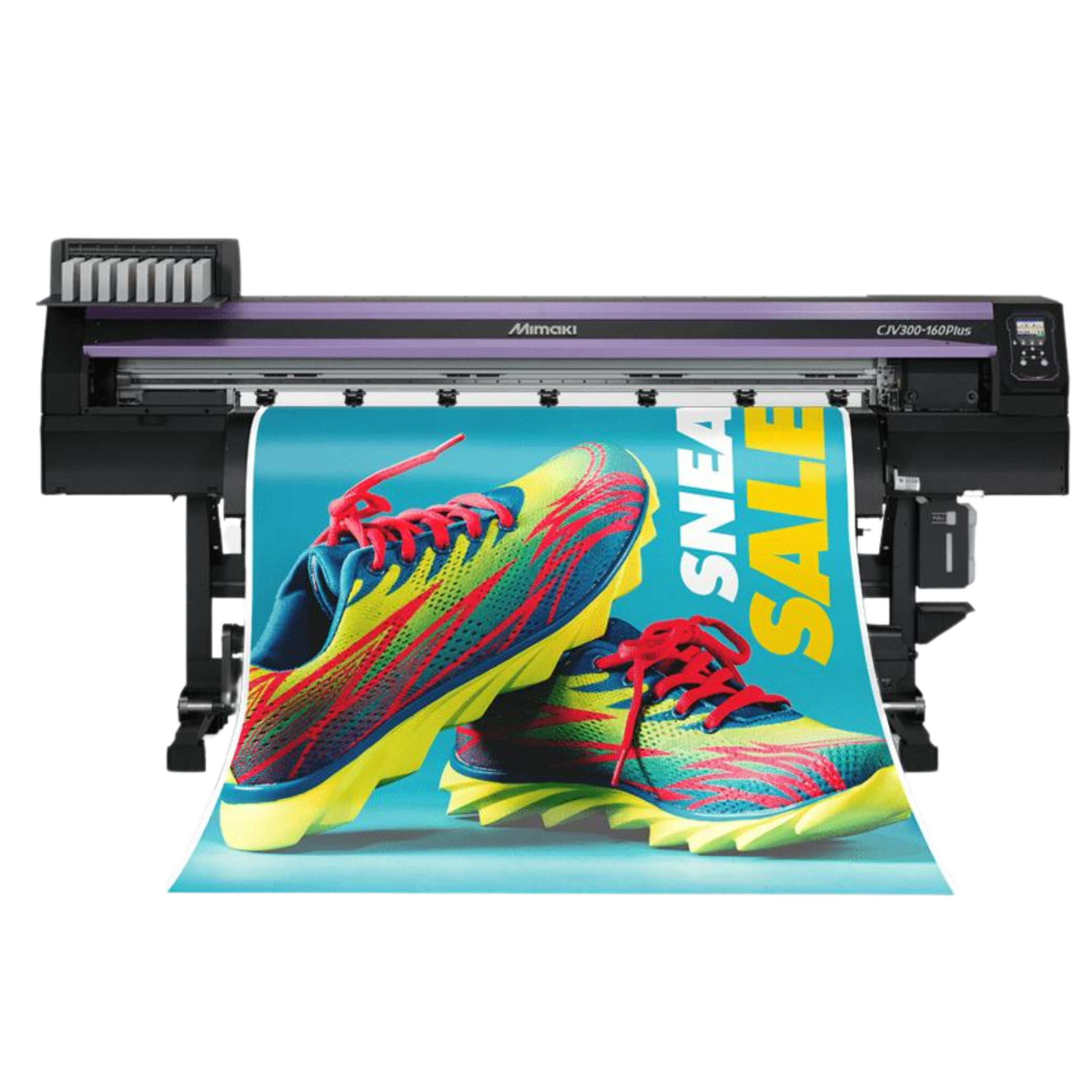mimaki cjv300 printing roll to roll shoe design. Eco solvent mimaki printer 
