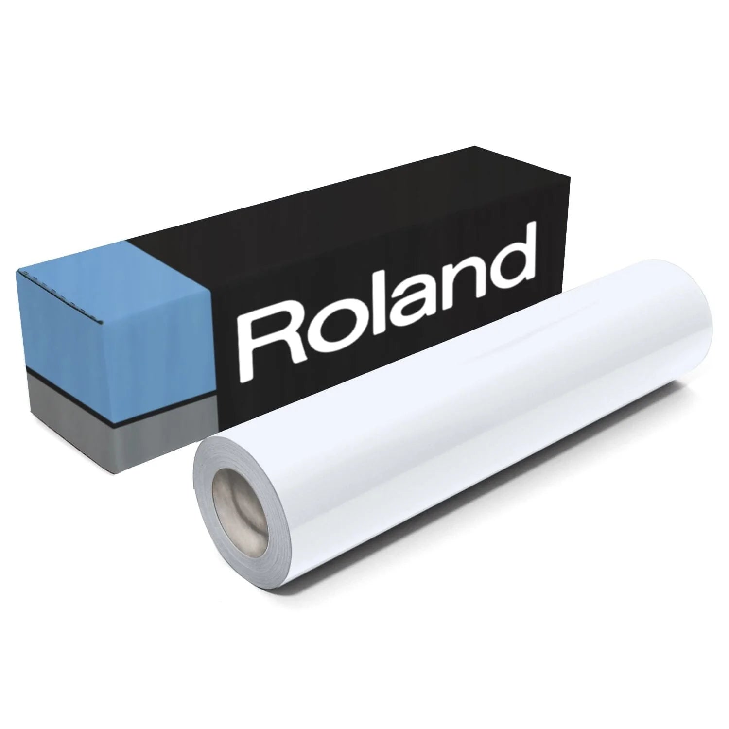 Roll of Roland etched glass vinyl next to box.