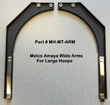 Extended Mighty Hoop arms for Melco Bravo