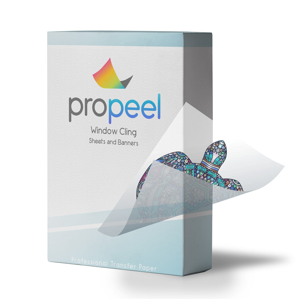 Propeel Window Cling Sheets and Banners for White Toner Laser Transfer Printers