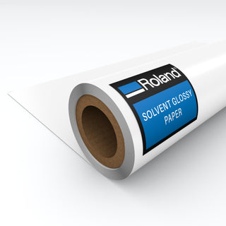 close up of solvent glossy paper Roland